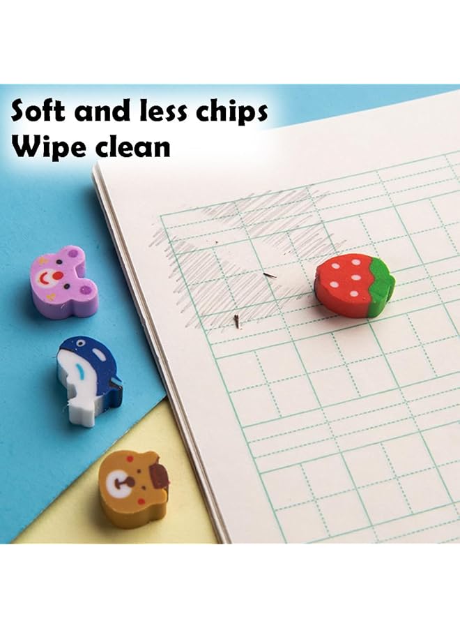 erorex Mini Erasers For Kids 50 Pcs Fruit Small Non Toxic Novelty Assorted Novelty Pencil Erasers With Storage Box School Supplies For Student Party Favor Home Work Classroom Rewards Prize Gift - Image 3