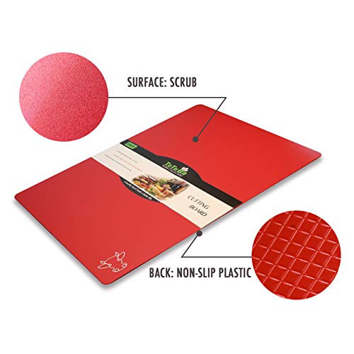 Fotouzy Cutting Board Mats Flexible Plastic Colored Mats with Food Icons, Fotouzy BPA-Free, Non-Porous, Anti-skid back and Dishwasher Safe, Set of 7+1 8 Pieces - Image 3
