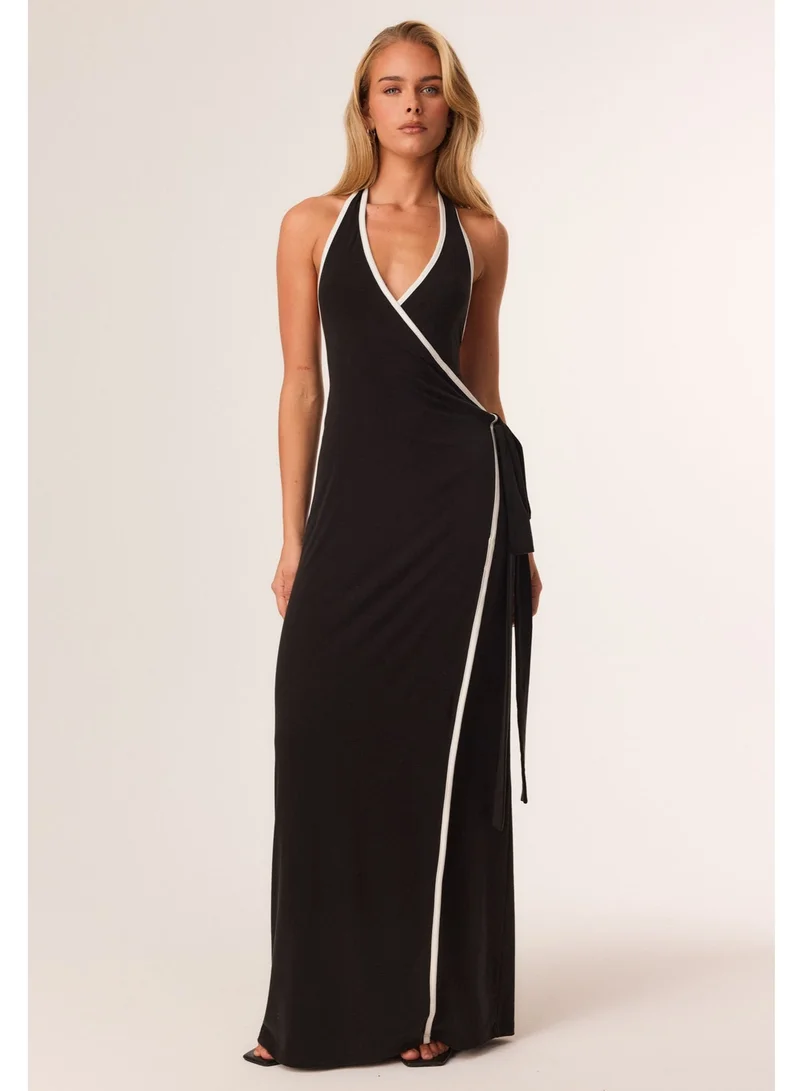 ساندايز Liberty Wrap Halter Neck Maxi Dress