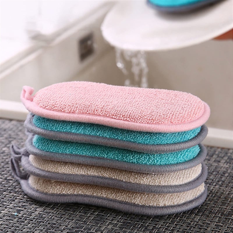 Double Sided Kitchen Cleaning Sponge Scrubber For Dishwashing And Bathroom Accessories - Image 5