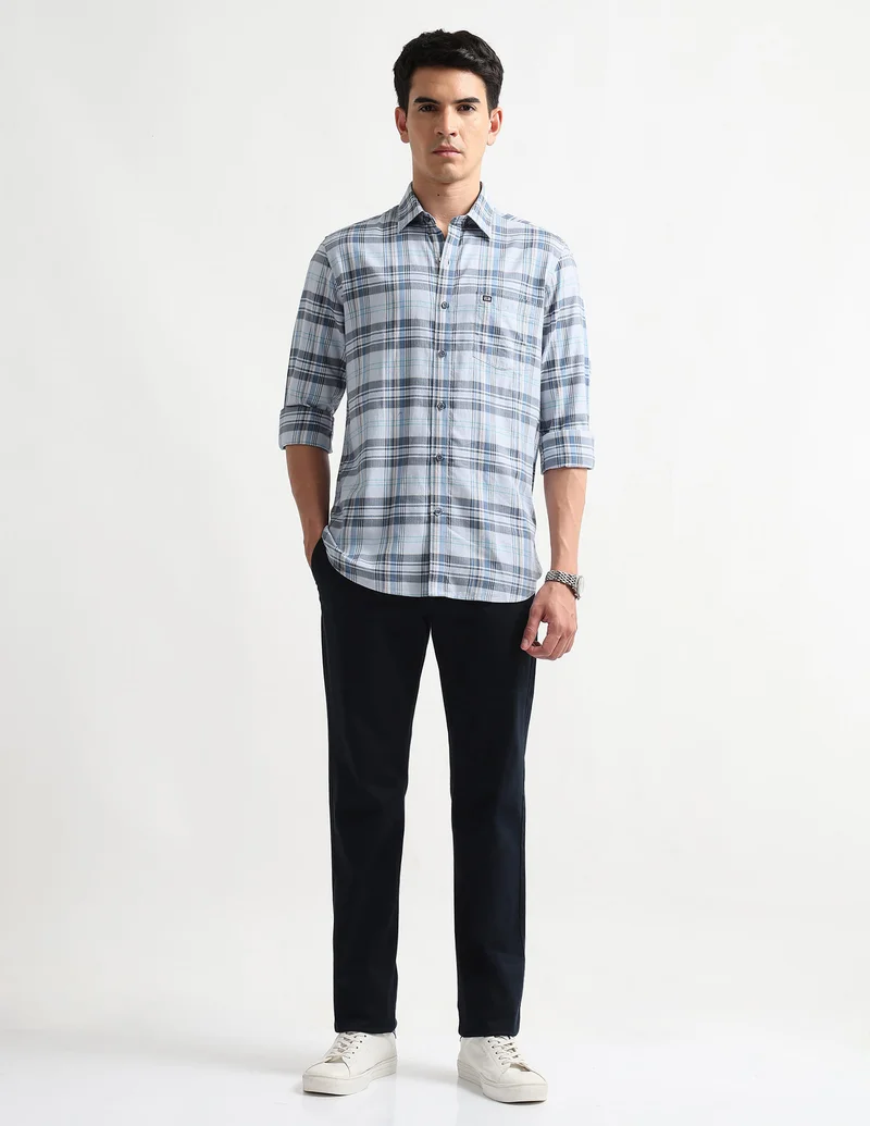 Arrow Teal Herringbone Originals Shirt for Men | Best Price UAE