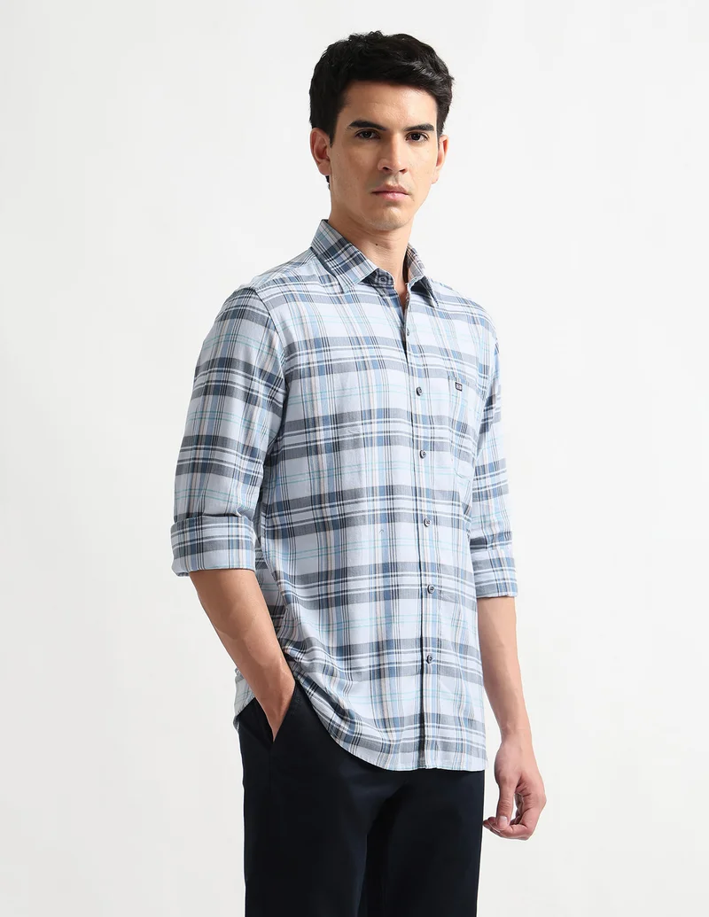 Arrow Teal Herringbone Originals Shirt for Men | Best Price UAE