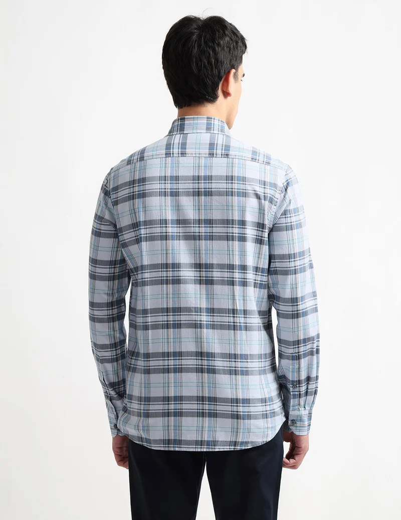Arrow Teal Herringbone Originals Shirt for Men | Best Price UAE