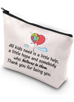 WCGXKO WCGXKO Autism Awareness Gift Thank You Gift Makeup Bag for Autism Teacher Helper Supporter (All kids need) 