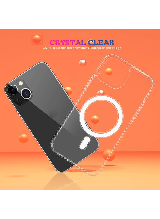 S-TOP Case For iPhone 13 Magsafe Case Simple Magnetic Ring All-inclusive Clear Crystal Acrylic PC +TPU Shockproof Case - Image 2