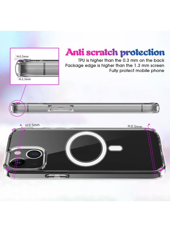 S-TOP Case For iPhone 13 Magsafe Case Simple Magnetic Ring All-inclusive Clear Crystal Acrylic PC +TPU Shockproof Case - Image 5