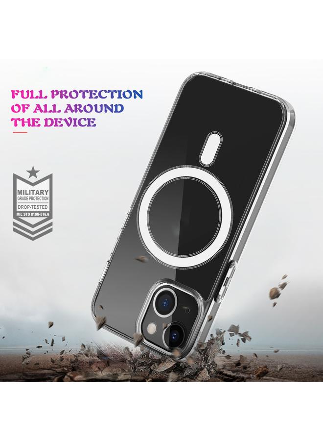 S-TOP Case For iPhone 13 Magsafe Case Simple Magnetic Ring All-inclusive Clear Crystal Acrylic PC +TPU Shockproof Case - Image 4
