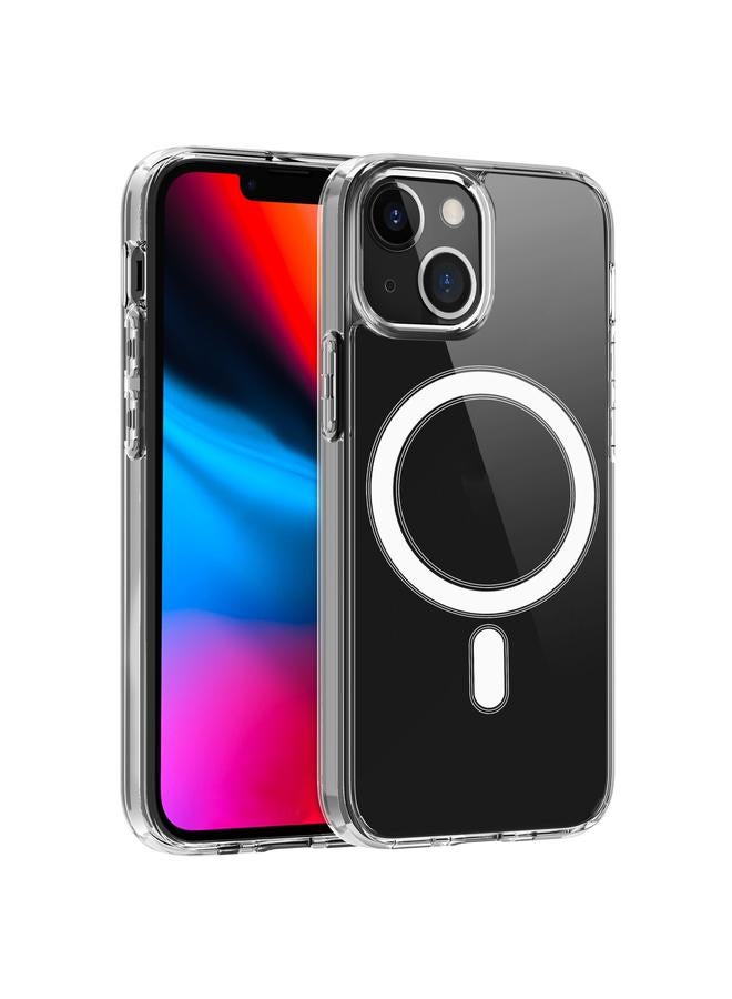 S-TOP Case For iPhone 13 Magsafe Case Simple Magnetic Ring All-inclusive Clear Crystal Acrylic PC +TPU Shockproof Case - Image 1