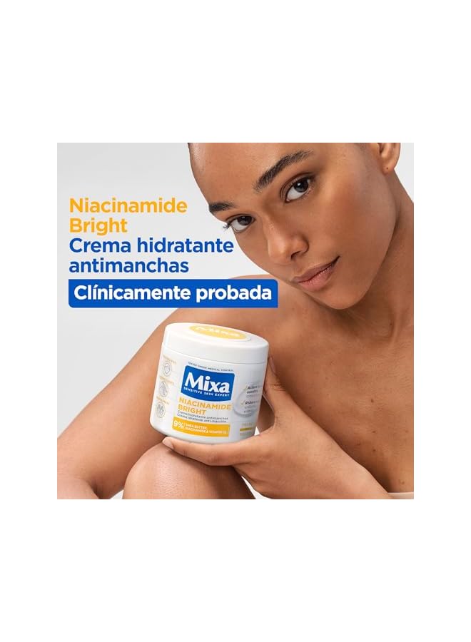 mixa Anti-Stain Moisturising Cream for Dry and Dull Skin, Moisturized Skin for 48H, Bright, Uniform Skin with 9% Niacinamide, Vitamin C and Shea Butter, Niacinamide Bright, 400ml - Image 3