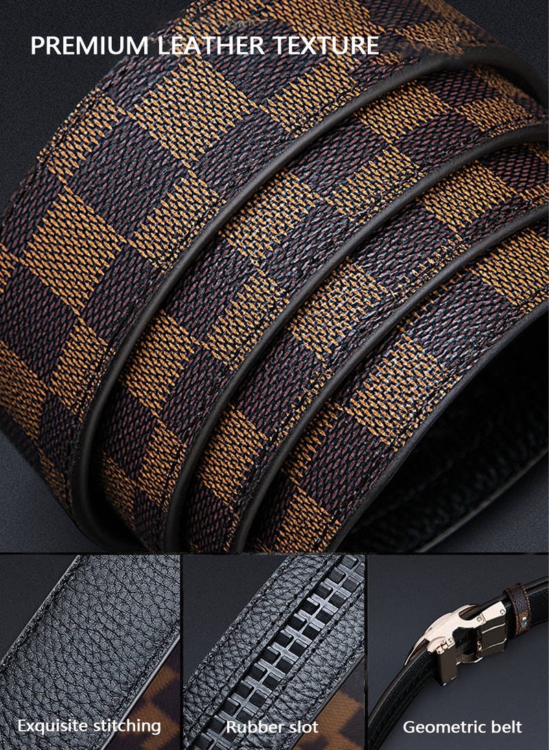 L.RIDING PULO Men's Leather Belt，Automatic Buckle Versatile Belt - 130cm - Image 3