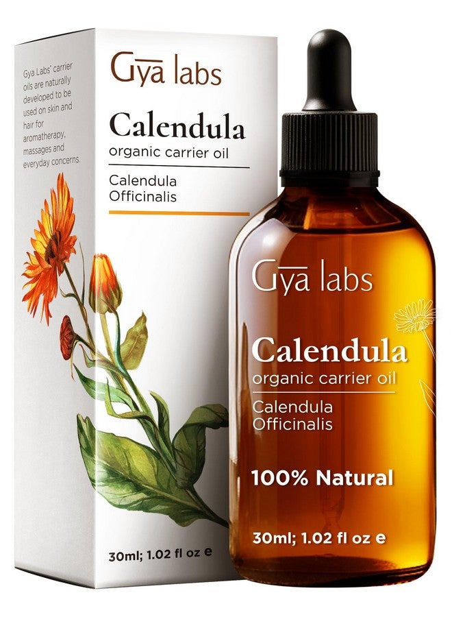 gya labs Gya Labs Organic Calendula Oil for Skin - 100% Pure Natural Calendula Carrier Oil for Face - Calendula Oils for Hair Health, Body Lotions, Soaps & Moisturizer (1 fl oz) - Image 1