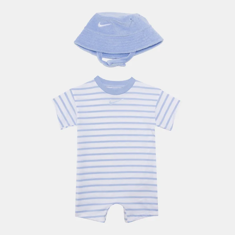 Nike Kids' Towel Terry Romper & Bucket Hat Set