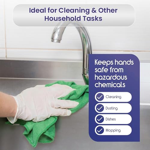 SEZNIK Vinyl Disposable Gloves – Powder-Free, Latex-Free, Clear, Water-Resistant, Ambidextrous, Food-Safe, Small Size (Pack of 100) - Image 5