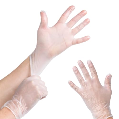SEZNIK Vinyl Disposable Gloves – Powder-Free, Latex-Free, Clear, Water-Resistant, Ambidextrous, Food-Safe, Small Size (Pack of 100) - Image 1