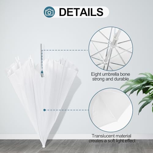 EMART 2 Pack 33inch Professional Photography Photo Video Studio Lighting Flash Translucent White Soft Umbrella - Image 4
