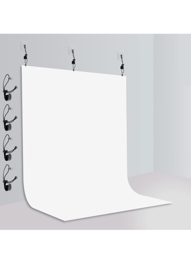 GUDOO Photography White Backdrops for Wall Mounted Setup Photoshoot Pure White Screen Cloth Sheet Background Zoom Polyester Photo Back Drop Pack for Party Photo Video Shoot 2 x 2 m - Image 1