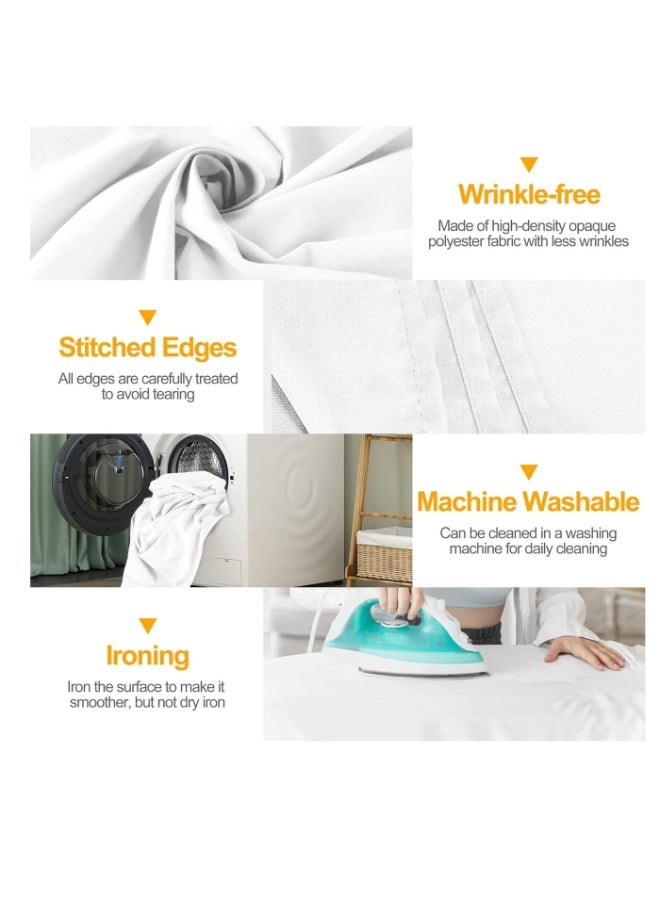 GUDOO Photography White Backdrops for Wall Mounted Setup Photoshoot Pure White Screen Cloth Sheet Background Zoom Polyester Photo Back Drop Pack for Party Photo Video Shoot 2 x 2 m - Image 3