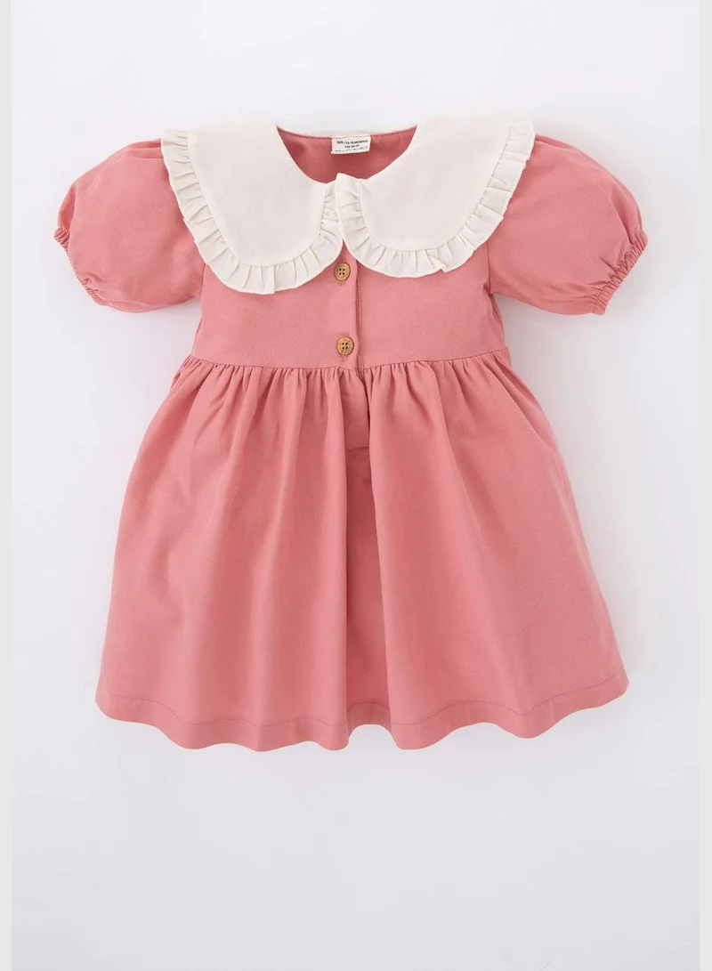 DeFacto BabyGirl Big Neck Short Sleeve Woven Dress