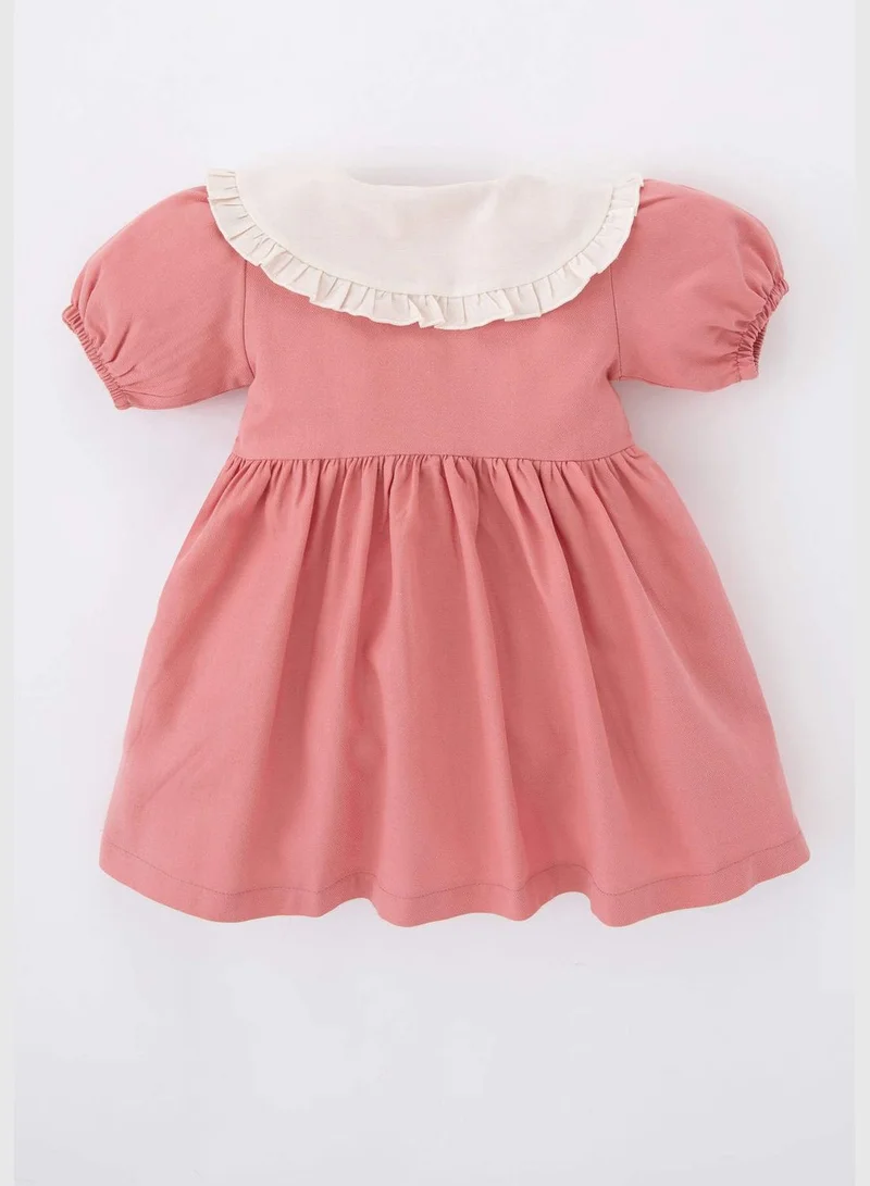 DeFacto BabyGirl Big Neck Short Sleeve Woven Dress