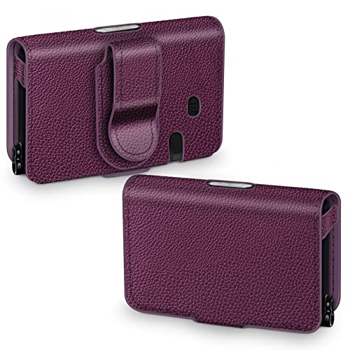 MEDMAX PU Leather Protective Case for Tandem TSlim X2 TSlim Insulin Pumps Lightweight Diabetic Storage Carrying Case with Belt Clip Purple - Image 2