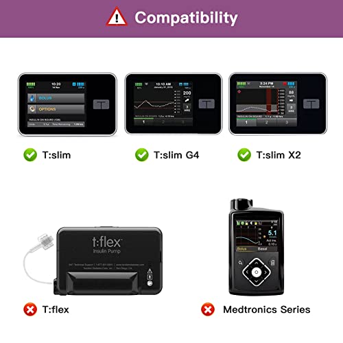 MEDMAX PU Leather Protective Case for Tandem TSlim X2 TSlim Insulin Pumps Lightweight Diabetic Storage Carrying Case with Belt Clip Purple - Image 5
