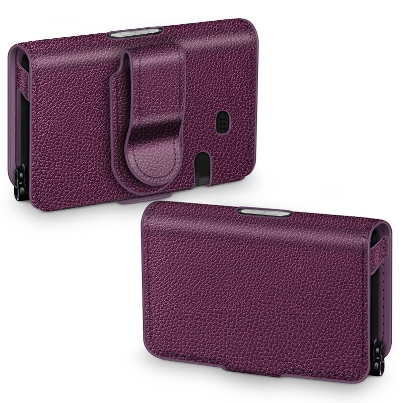 MEDMAX PU Leather Protective Case for Tandem TSlim X2 TSlim Insulin Pumps Lightweight Diabetic Storage Carrying Case with Belt Clip Purple - Image 3