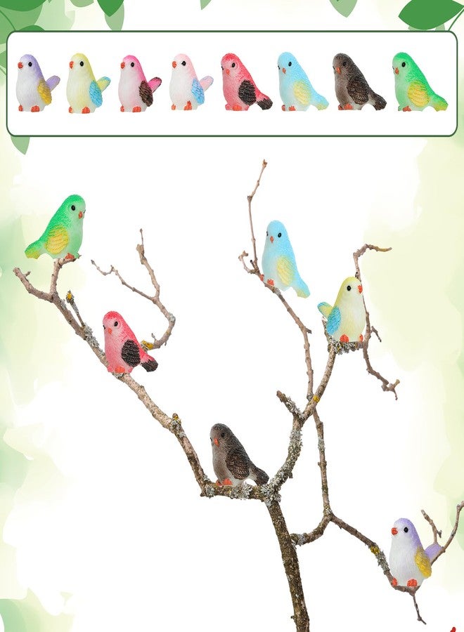 Hariendny 16 Pcs Miniature Bird Figurines - Mini Resin Birds Decorative for Dollhouse, Crafts & Garden - Image 4