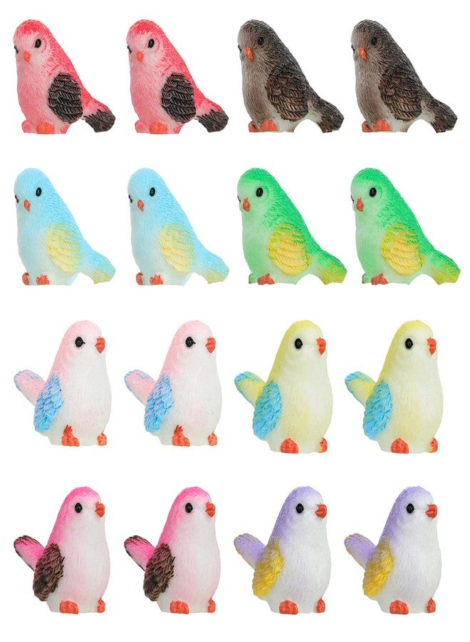 Hariendny 16 Pcs Miniature Bird Figurines - Mini Resin Birds Decorative for Dollhouse, Crafts & Garden - Image 1