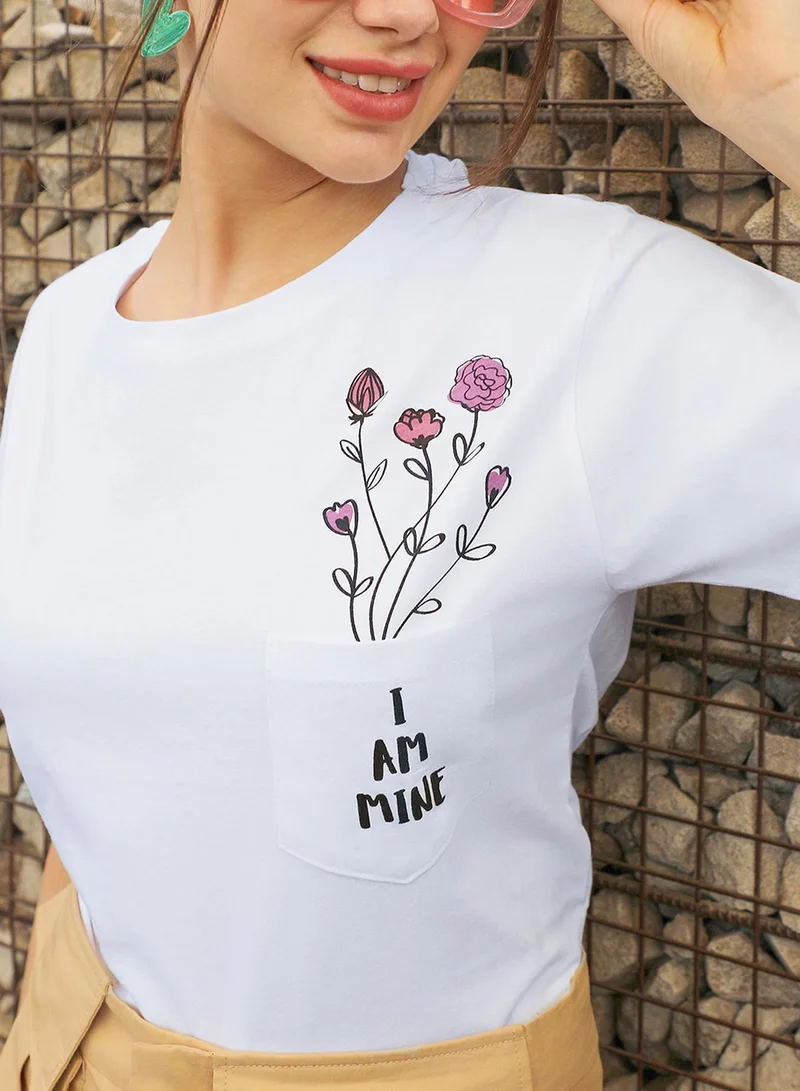 PINACOLADA Women's Chalk White I Am Mine Top