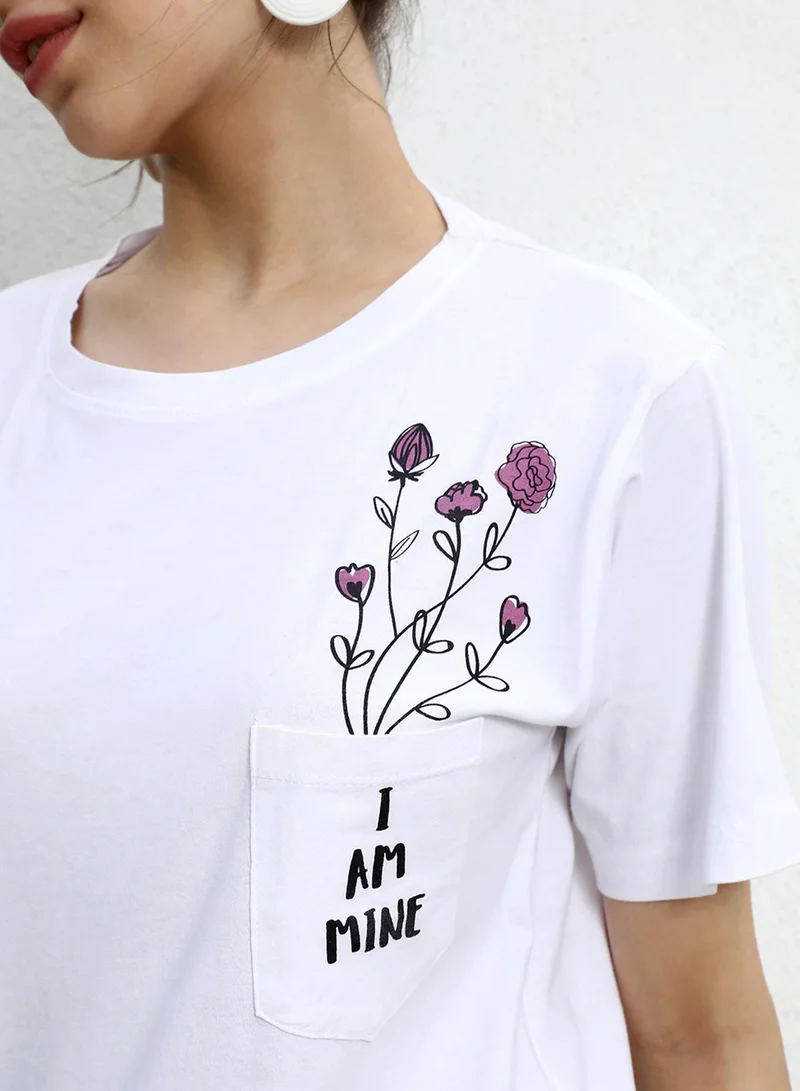 PINACOLADA Women's Chalk White I Am Mine Top