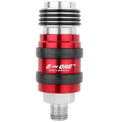 Milton 5 in ONE Universal Safety Exhaust QuickConnect Industrial Coupler 14 Male NPT Accepts All Major Interchanges Safely Disconnect and Eliminate Potentially Dangerous Hose Whip