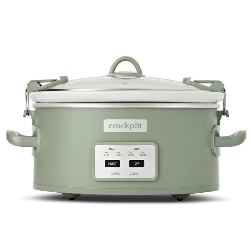 Crock-Pot Locking Lid 6qt Cook and Carry Programmable Slow Cooker Moonshine Green (Green) - Image 1