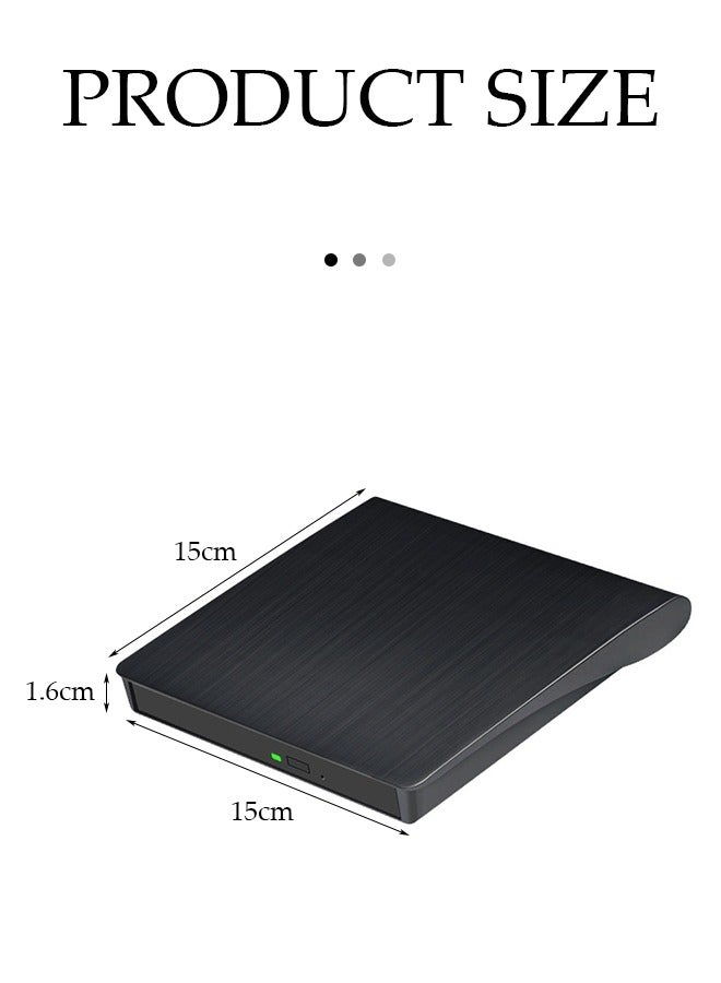 Multi-function External Optical Drive, External CD/DVD Drive for Laptops, Type C CD Burner, Dual Ports, No Need to Drive, Compatible with Mac, Windows XP/10/8/7 - Image 2