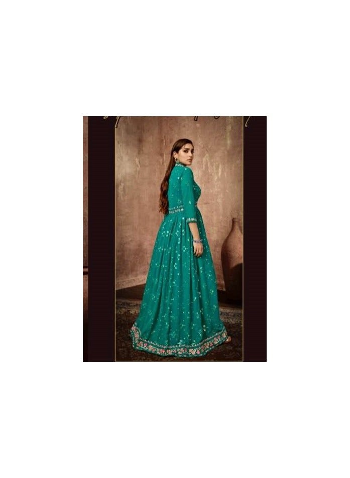 Readymade heavy embroidery dress with dupatta  - Image 2