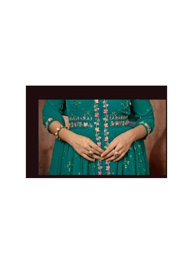 Readymade heavy embroidery dress with dupatta  - Image 4