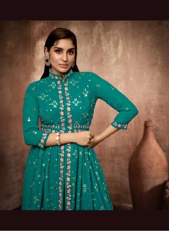 Readymade heavy embroidery dress with dupatta  - Image 3