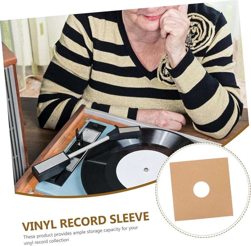 PRETYZOOM 4 Pack Vinyl Record Storage Case Kraft Paper Sleeves Thick Cardboard Protector - Image 4