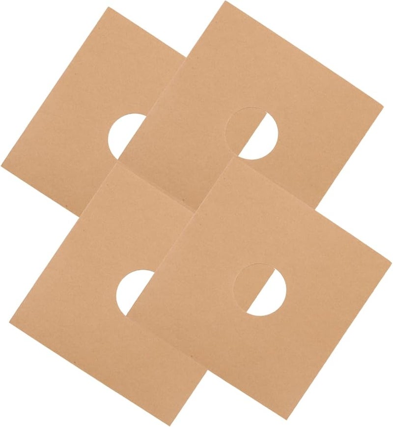 PRETYZOOM 4 Pack Vinyl Record Storage Case Kraft Paper Sleeves Thick Cardboard Protector - Image 1