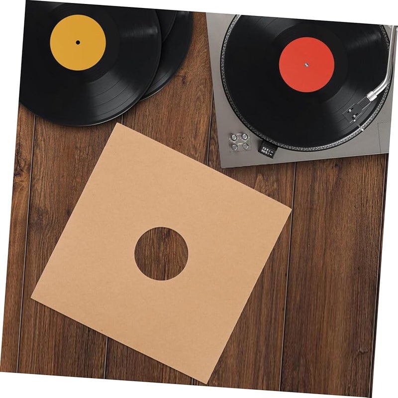 PRETYZOOM 4 Pack Vinyl Record Storage Case Kraft Paper Sleeves Thick Cardboard Protector - Image 3