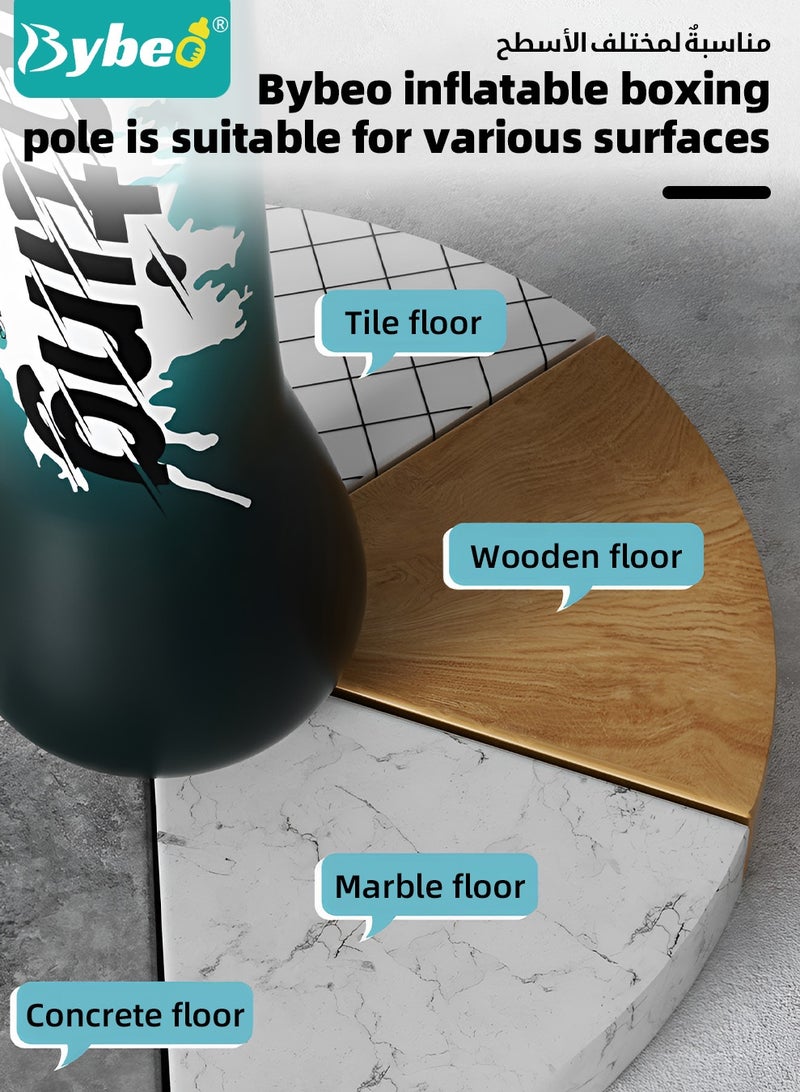 Bybeo Inflatable Kids Punching Bag, Children Boxing Bag, Freestanding Punching Bag for Kids Adults, Inflatable Boxing Bag with A Pair of Children's Boxing Gloves and Air Pump, for Practice Karate, Taekwondo, 150CM - Image 5