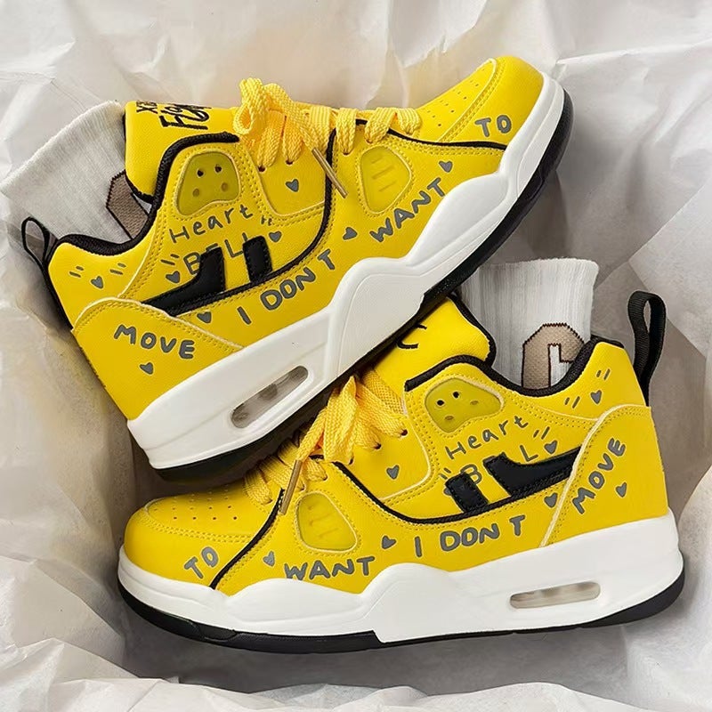 Retro Air Cushion Graffiti Sneakers 2025 New Casual Men''s and Women''s Ins Couple Models Versatile Sports Shoes Men''s Trendy Shoes - Image 5