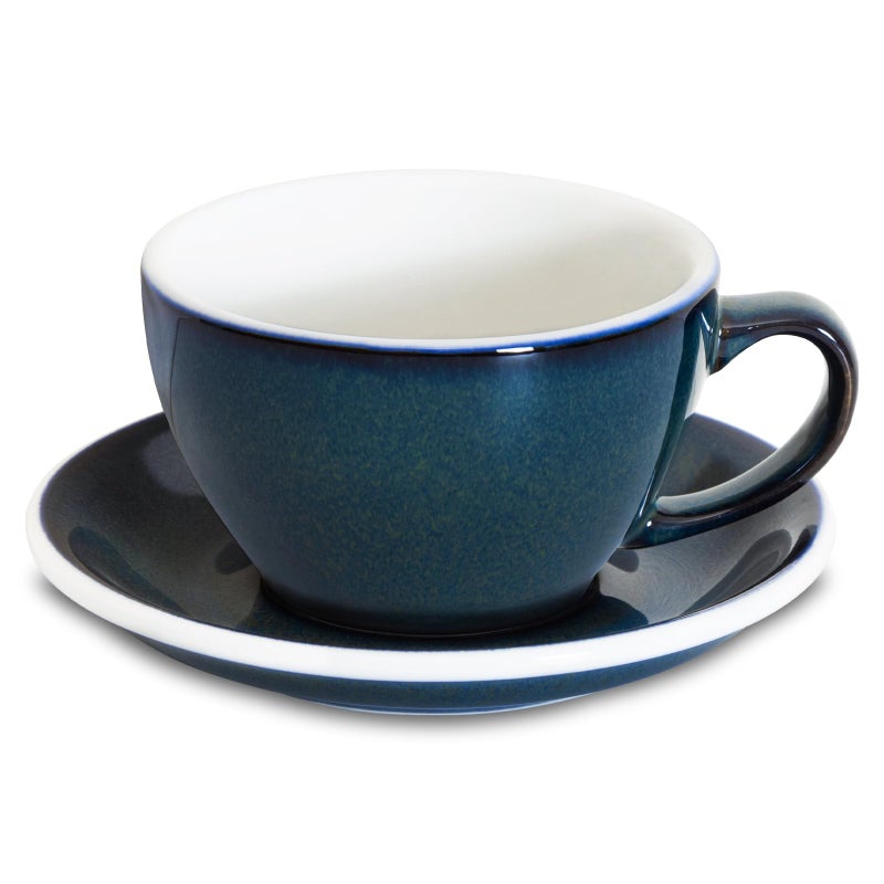 Loveramics Coffee Cup Ceramic 10 oz Latte Art Cup with Saucer for Cappuccino Tea Espresso Thick walled stoneware Cappuccino mug Set for Cafe and Barista Potters Colours Night Sky 10OZ - Image 2