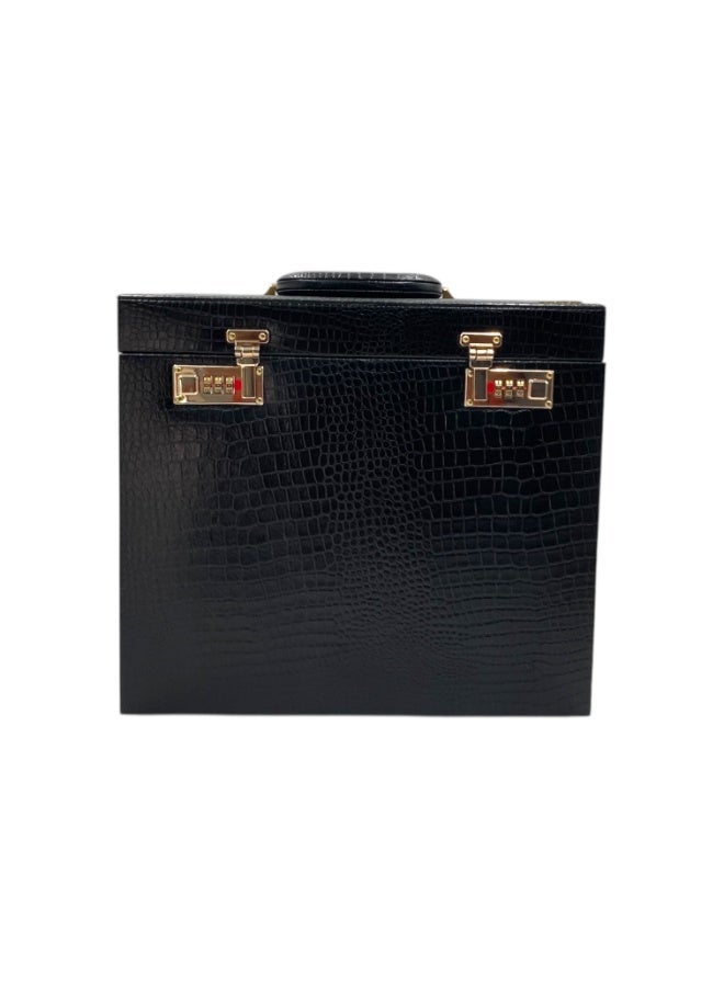 LAVERI LEATHER Genuine Leather Jewellery Box Black - Image 5