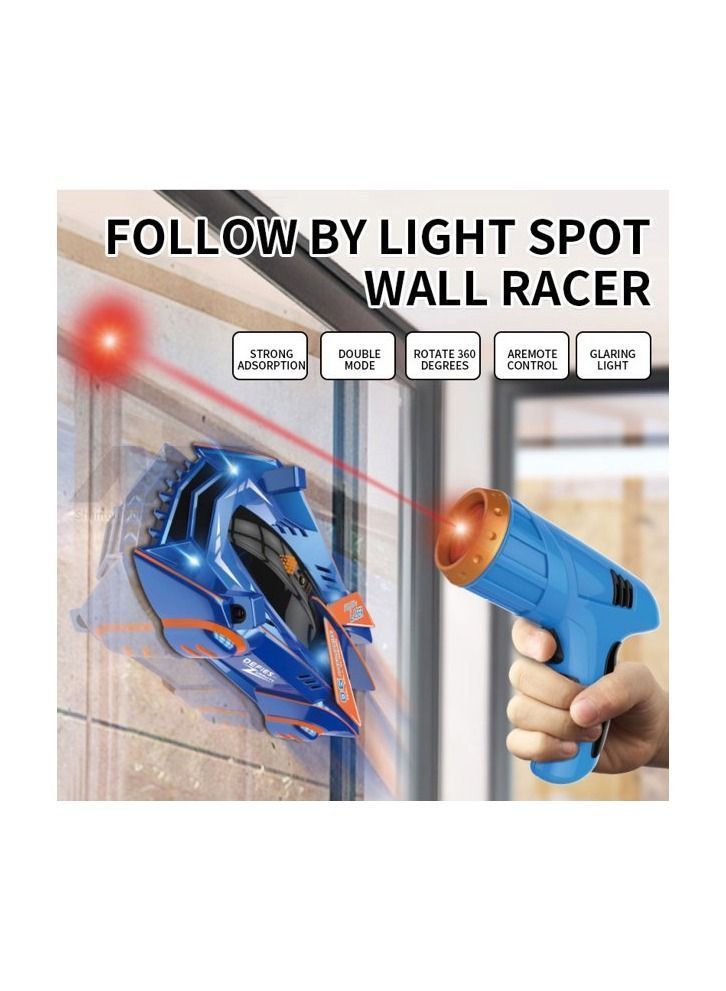 Y&D Wall Floor Climber Racer Infrared Control Racing Car for Kids Toy Ceiling Rotating Stunt 360 Degree Rolling, Red Follow Light Mini LED Lights Best Gift Boys and Adults - Image 3