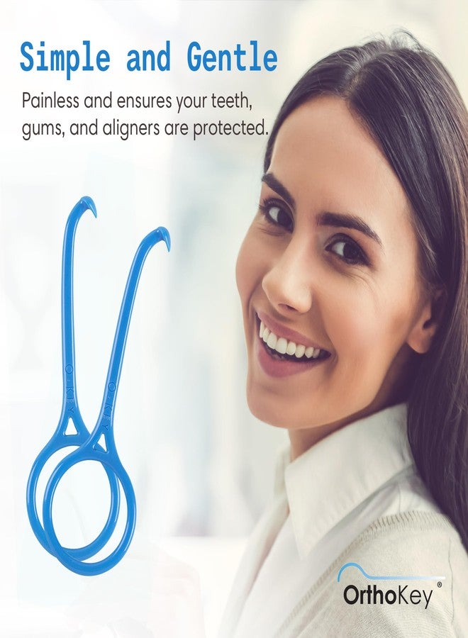 OrthoKey أداة إزالة التقويم الشفاف OrthoKey | مفتاح إزالة التقويم غير المرئي القابل للإزالة، وأطقم الأسنان، والأقواس، والمثبتات | مستلزمات تقويم الأسنان الشخصية، بجودة طبية لتنظيف التقويم والاستخدام أثناء السفر | (عبوة من قطعتين باللون الأزرق) - Image 4