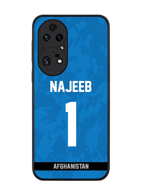 Rugged Black Edge Case for Huawei P50 Pro, Slim fit Soft Case Flexible Rubber Edges Thin Cover - Player Name - Najibullah Zadran, Jersey Number- 1