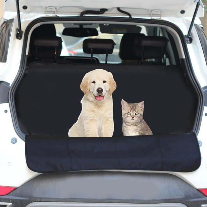 2pcs Car Pet Dog Cushion Car Trunk Pet Car Mat Scratch Resistant Washable and Foldable (Black) - Image 1
