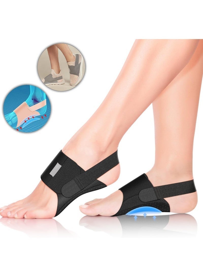 Two-Piece Arch Support Brace for Plantar Fasciitis Relief, Suitable for Flat Feet, High Arches, And Fallen Arches Correction. Wearable Arch Support with Adjustable Straps and Gel Pads. Unisex Design. - Image 1