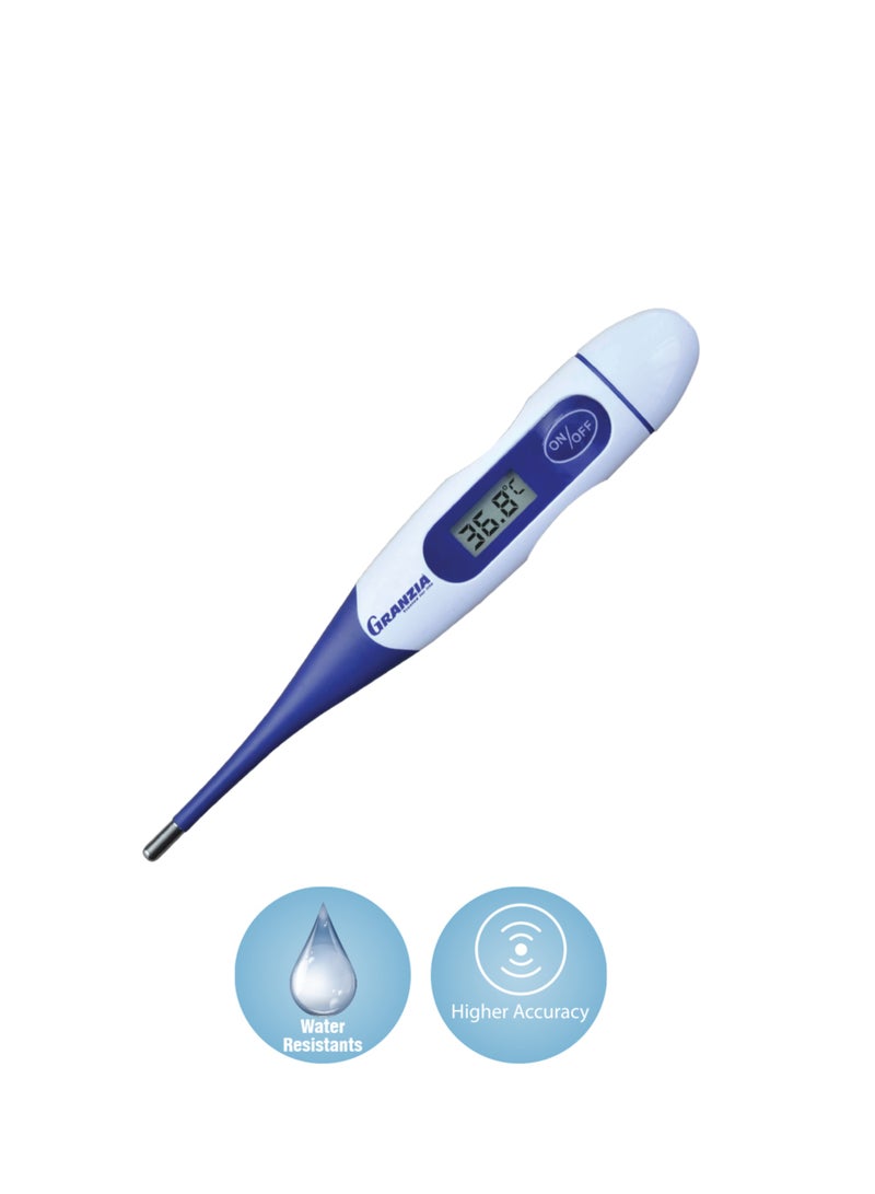  جرانزيا مقياس حرارة رقمي مرن TM-04 للأطفال والبالغين، قراءة سريعة خلال 10 ثوانٍ، دقة عالية، مقاوم للماء، تنبيه للحمى، للاستخدام عن طريق الفم/الإبط/المستقيم، حاصل على شهادة MDR CE - Image 3