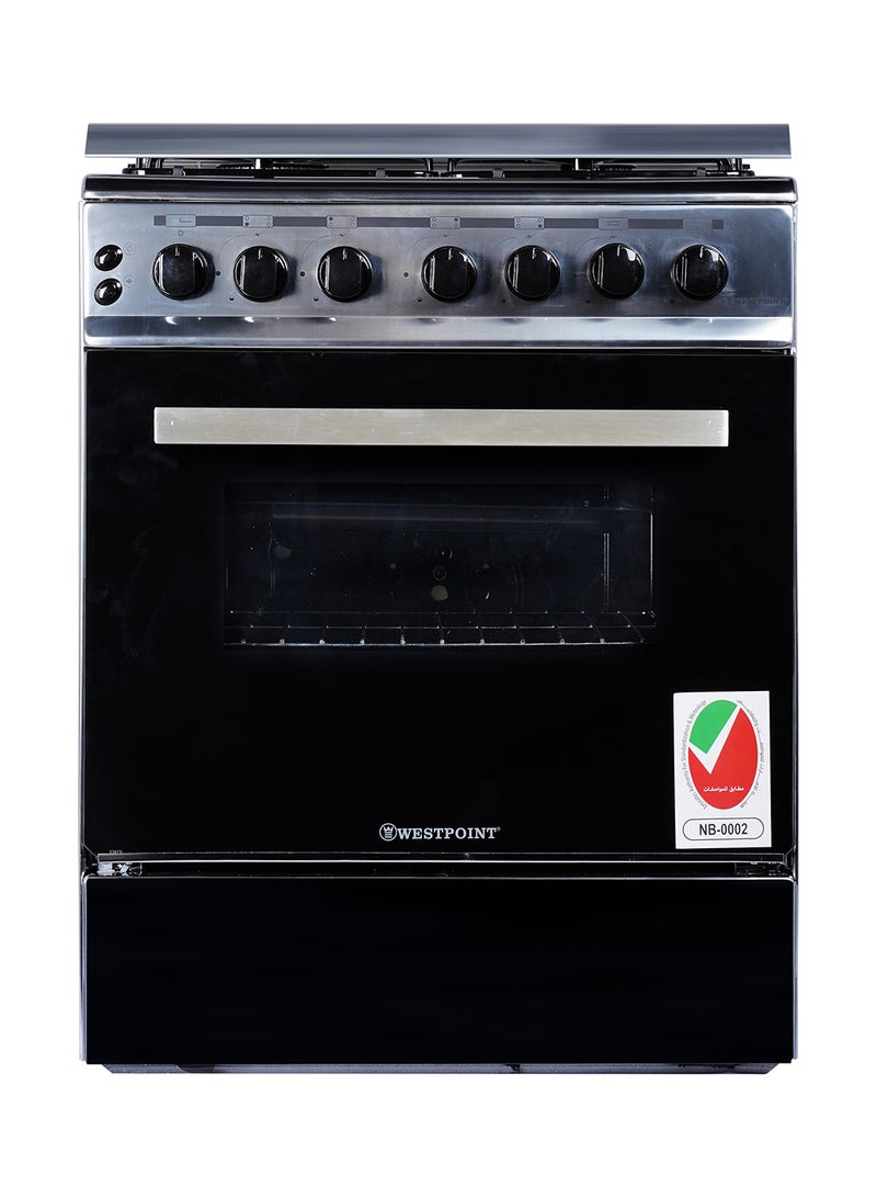 WESTPOINT 60x60 Freestanding Gas Cooker, 4 Burners, Auto Ignition, Full Safety Enamel, Pan Support, Stainless Steel Finish, Rotisserie Grill & Oven WCE-6060FS Silver/Black - Image 2